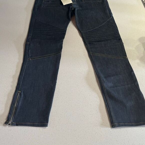 NWT Skylton Blue Moto Denim Jeans Size 34x33 RETAIL $199.99 - Picture 2 of 10